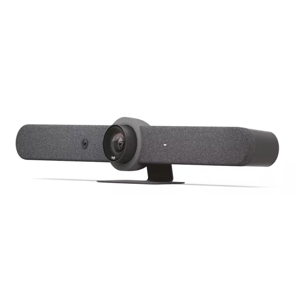 Logitech Rally Bar webcam op standaard.