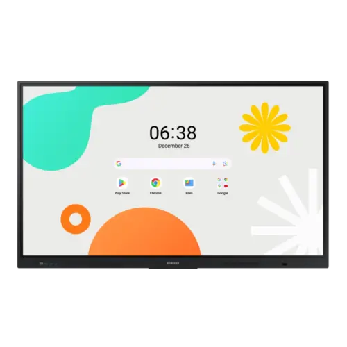 Samsung digitaal schoolbord met Android interface.