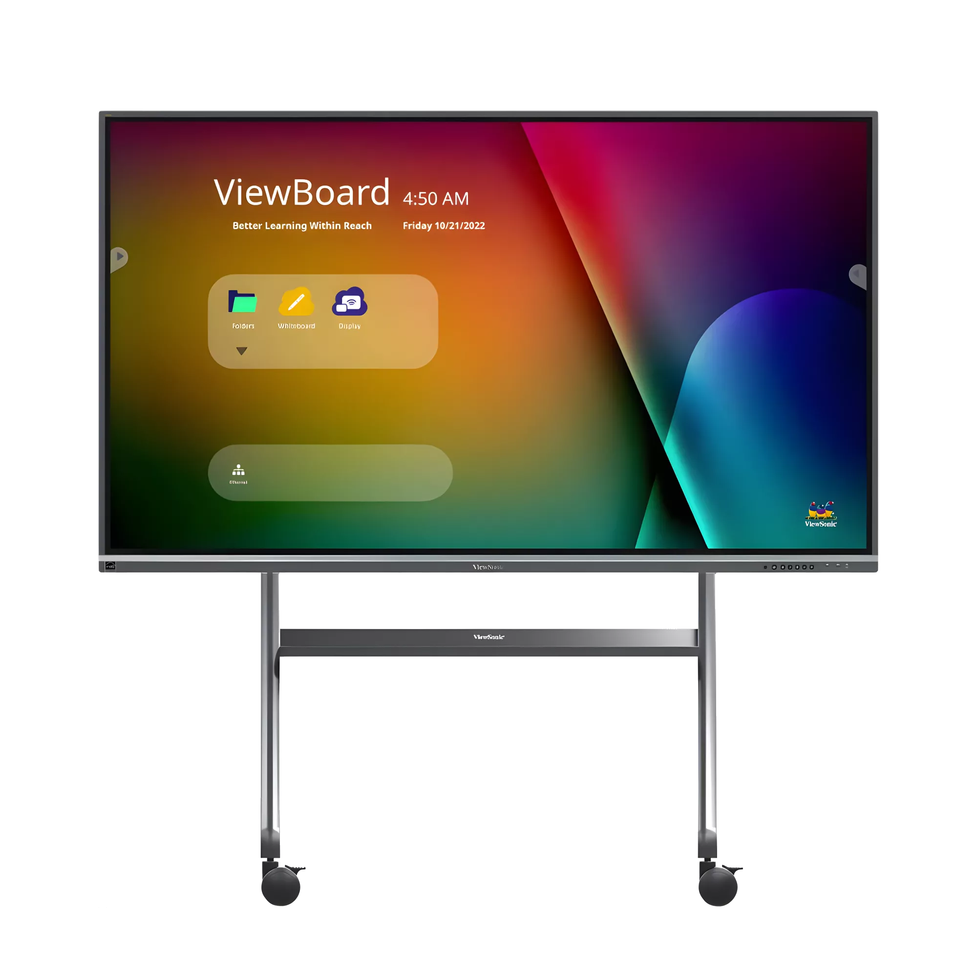 Interactief scherm op een verrijdbare standaard