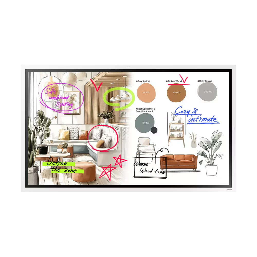 Voorkant van de Samsung Flip WMF-X 55 inch interactieve display